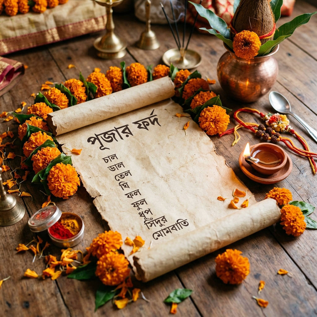 সত্যনারায়ণ পূজার ফর্দ